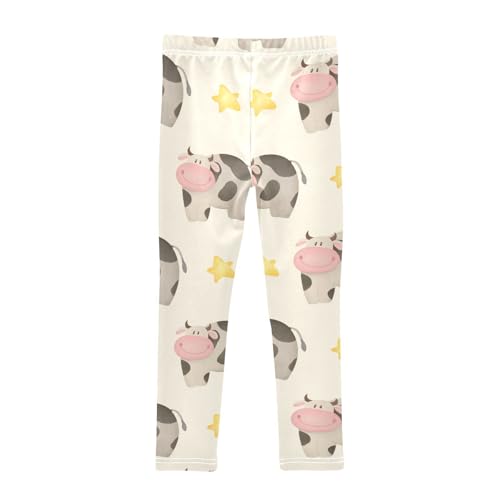 Cow Star Girls Leggings,Workout Leggings for Girls Toddler Athletic Legging Size for 3-10T2