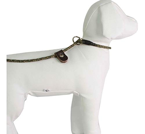 Kit 2 Pçs Guia Unificada 6mm Coleira Enforcador Cão Adestramento - Verde Camuflado