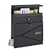 Produktbild Relaxdays Briefkasten mit Zeitungsfach, HBT 37 x 37 x 11 cm, 2 Schlüssel, Stahl, moderner Postkasten mit Muster, schwarz