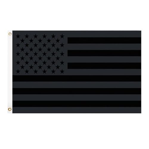 Black American Flags for Outside 3x5 FT American Flag Vivid Color Fade-Resistant Double-Stitched US USA Flag with Brass Grommets Indoor Outdoor Decorations