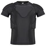 Dialudon Youth Boys Football Rib Protector Padded Compression for Football Baseball Basketball Paintball Shirt Color Black Size S