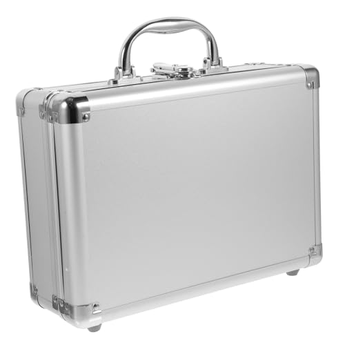 Aluminum Hard Shell Suitcase Makeup Tool Case for Men Lightweight Briefcase Latch Portable Storage Box