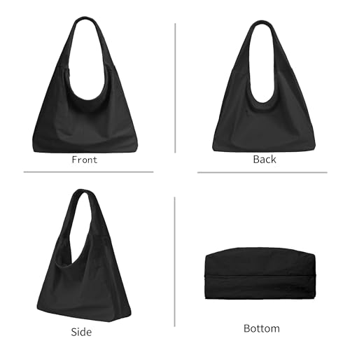 Bolso Hobo de Nylon para Mujer con Bolsillos Laterales miniatura 3