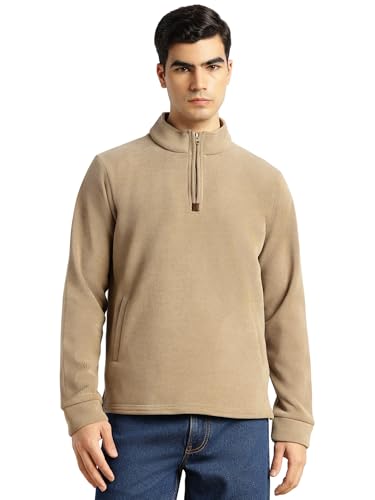 Image of Thomas Scott Men's | Regular Fit | Long Sleeves | High Neck | Solid | 100% Polyester | Knitted | Sweatshirt | Dry Clean Only