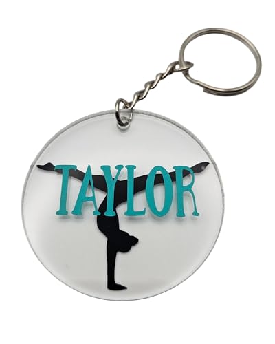 Personalized Sports Keychains - Name Tags, Bag Tags, Party Favors, End-of-Season Gift, Team Gifts, Coach Gifts (Gymnastics-Style 1)