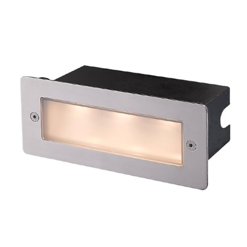 Lucande LED Wandleuchte außen 'Holly' (Modern) in Alu aus Edelstahl (1 flammig,) - Wandeinbauleuchte für Außen, Wandlampe Außenwand/Hauswand, Haus, Terrasse & Balkon