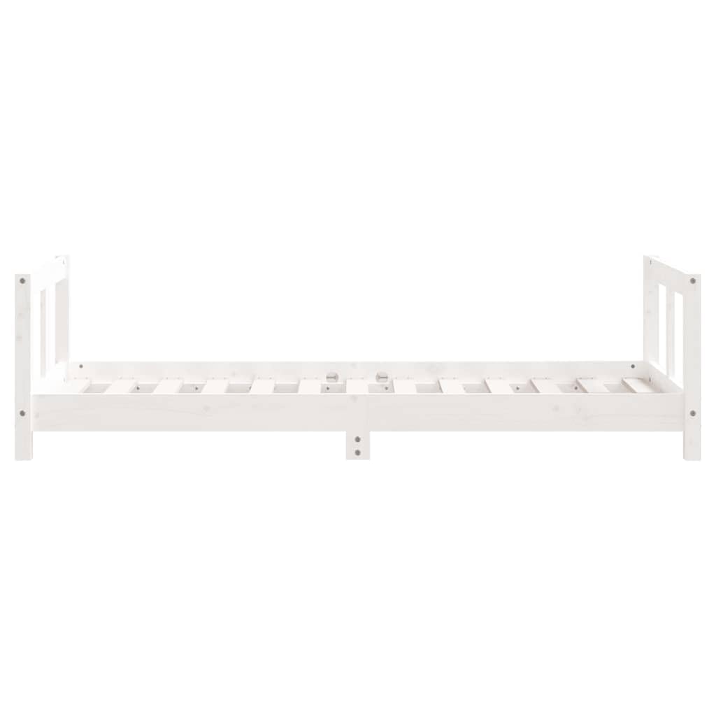 vidaXL Estructura de Cama para Niños, Somier Infantil con Cabecero, Marco de Cama, Mueble para Dormitorio, Madera de Pino Blanco 80x160 cm