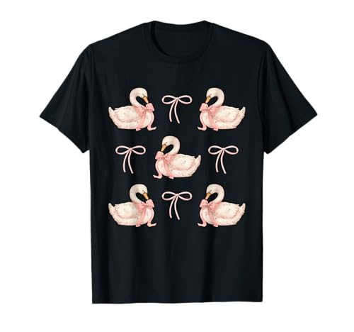 Coquette Swan & Pink Bows Cute Bird Love Soft Aesthetic