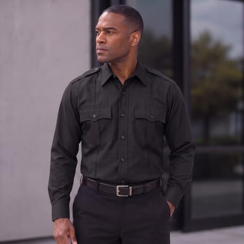 Image of First Class 100% Polyester Short & Long Sleeve Zippered Uniform Shirt 4 Pocket Hidden, Law Enforcement BDU Zipper Closure.