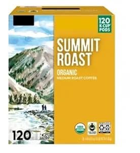 Summit Roast Organic Medium Roast Coffee, Pod, K-Cups - 120 Count Value Box Coffee Pods (Packaging May Vary) By Kirkland Signature Company
