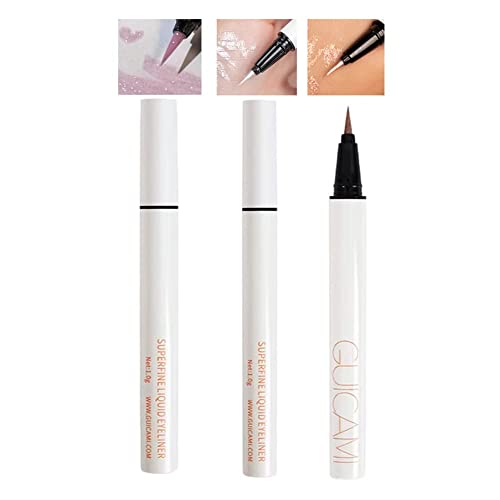 Liquid Glitter Eyeliner Lying Silkworm Pen, Diamond Glitter Eyeshadow Liner Pencil, Face Glitter Highlighter Long lasting Waterproof Quick-dry Matte