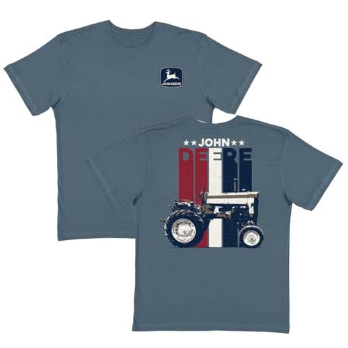 John Deere Red White & Blue Patriotic Tractor Tee Shirt (US Alpha X-Large Regular Regular)