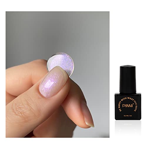 PINNI Perlglanz Gel Nagellacke Perlmutt Gel Nagellack für Semipermanente UV LED Maniküre, Polarisierter Glänzender Schimmer Gel Nagellack, Pastell Bonbonfarben für Nail Art, Lila Schimmer Cover