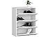 Zapatero de 4 puertas con zapatero, zapatero con 4 compartmentos profundos, Perfect para pasillo, sala de estar y dormitorio, zapatero con 4 stantes y puerta batiente 60 x 80 x 33 cm.