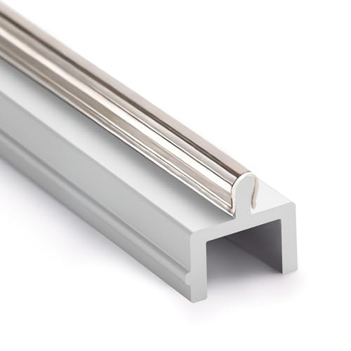 Stainless Steel Cover Anodized Aluminium Body Sliding Screen Door Bottom Track Replacement Patio Screen Door Repair Rail Guide (72 Inch Pack of 1)