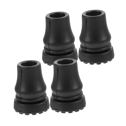 NAMOARLY 4pcs Trekking Pole Cover Walker Accessories Cane Grip Replacement Heavy Duty Cane Tips Walking Hiking Stick Tips Walking Stick Protectors Non Slip Cane Tips Rubber Black