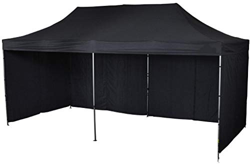 Bastionshop Tente Express Professionnelle 3x4,5m tonnelle Pliable, Tente Pliante, Tente de réception (Noir)