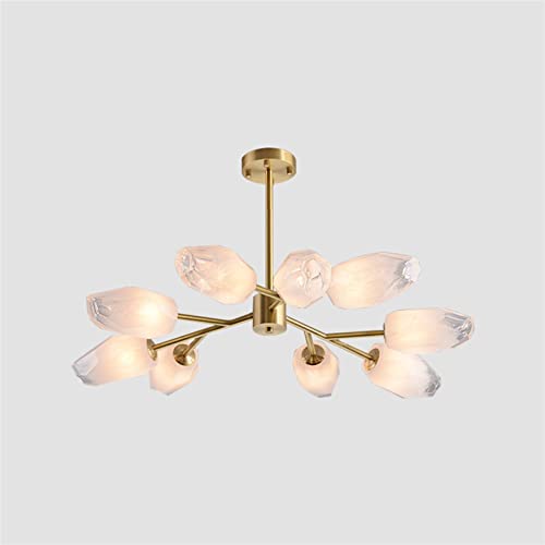 Lustres LED en verre moderne à 12 têtes LWX pour la décoration du salon