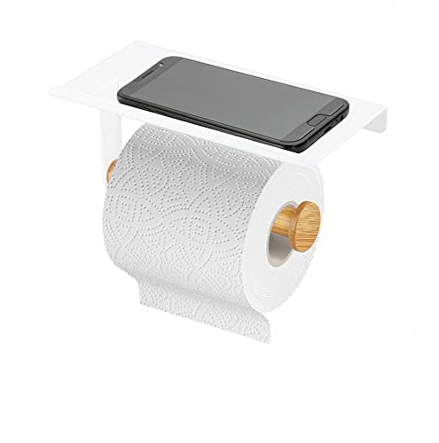 Toilettenpapierhalter Klorollenhalter Ohne Bohren mit Ablage Selbstklebend - WC Rollenhalter Toilet Paper Holder Cover