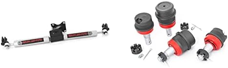 Rough Country N3 Dual Steering Stabilizer for 07-18 Jeep Wrangler JK - 8734930 & Heavy Duty Replacement Ball Joints for 07-18 Jeep Wrangler - 10626