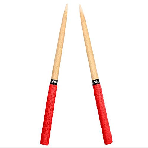 太鼓の達人 マイバチ 魔改造 個性ある木目 テーパーロール 超硬材 反発力 太鼓バチ ロンググリップ アーケードゲーム 20ミリ-380mm マイバチ 赤 黒 黄 紫 藍 (赤)