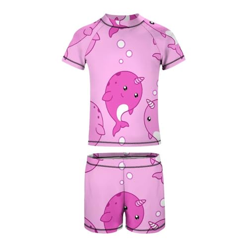 Cute Narwhal PatternsChildren's Swimsuits Boys Two Piece Suit7-9Y（120cm）2