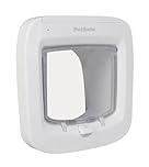 PetSafe Interior and Exterior Cat Door – Microchip 4-Way Locking Pet Door – for Cats up to 17 pounds