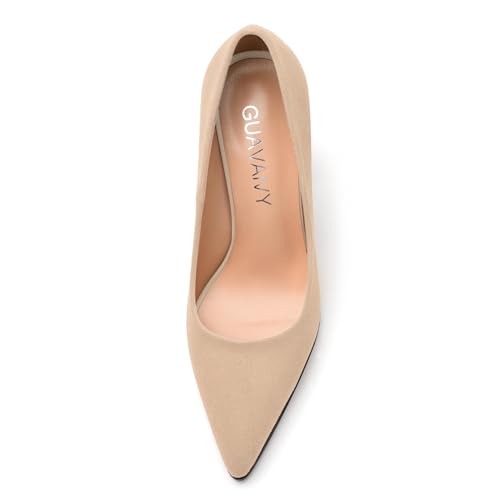 Women's Pumps, Pointed Toe Block High Heels, Slip On Fashion Chunky Heel Shoes for Women3