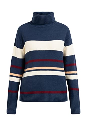 Preisvergleich Produktbild DreiMaster Strick Rollkragenpullover Damen 39525080 Marine Mehrfarbig, M / L Marine Mehrfarbig