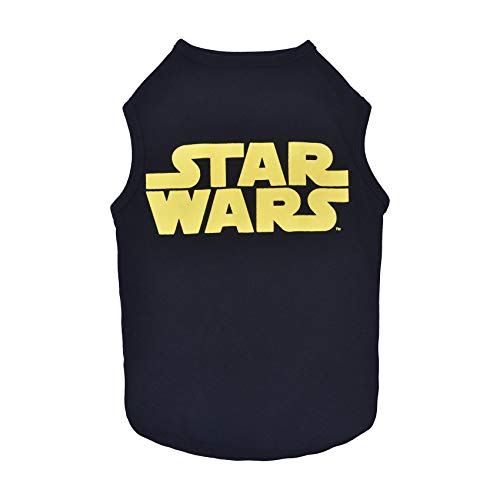 Star Wars for Pets Black & Yellow Logo Dog Tank | Star Wars Dog Shirt for Medium Sized Dogs | Medium for Mid Size Dog Breeds | Adorable Dog Clothing and Apparel,