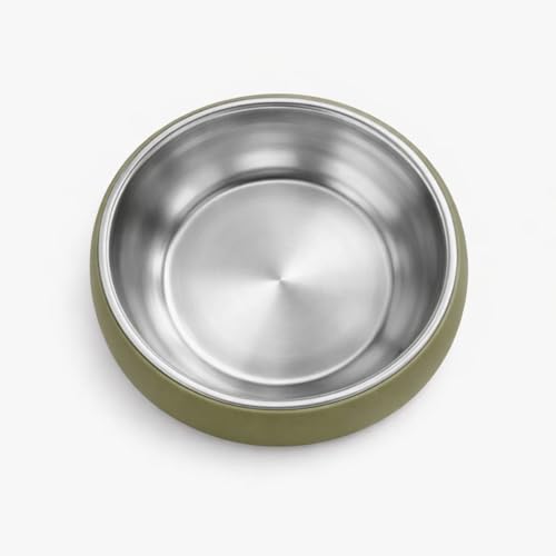 Image of Stainless Steel Baby Feeding Bowl with Silicone Cover | Non-Slip, BPA Free, Safe for Infants & Toddlers,Olive Green