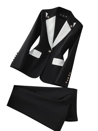 Stylish Black Ladies Pant Suit by Platlogy – Elegant 2-Piece Work Wear Set for Professional Women