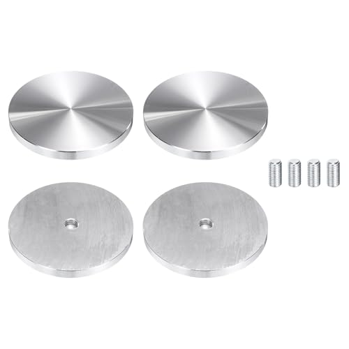 Disco circular de aluminio M10 para adaptador superior de mesa de vidrio y muebles, 80 mm