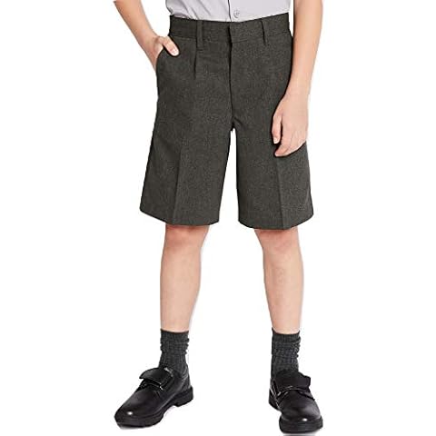 Smart Classic 2pk Boys' School Shorts (4-5 Years, D. Grey) Cover