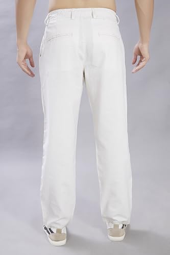 Image of DIVISIVE Men's Relaxed Fit Front Pleated Cotton Linen Blend Trousers