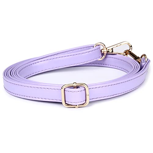 WOAILZY168 30-59 inch Purse replacement strap leather shoulder strap adjustable metal buckle wide 1.5 cm (Purple)