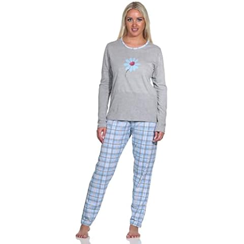 NORMANN-Wäschefabrik Damen Pyjama Langarm Cover