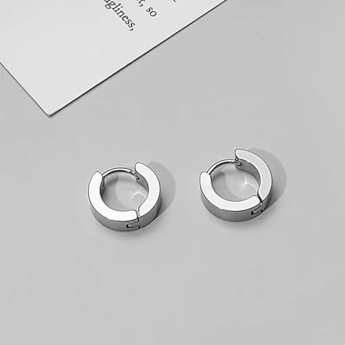 Image of Young & Forever Gift Stainless Steel Hoop Stud Earrings for Men and Boys