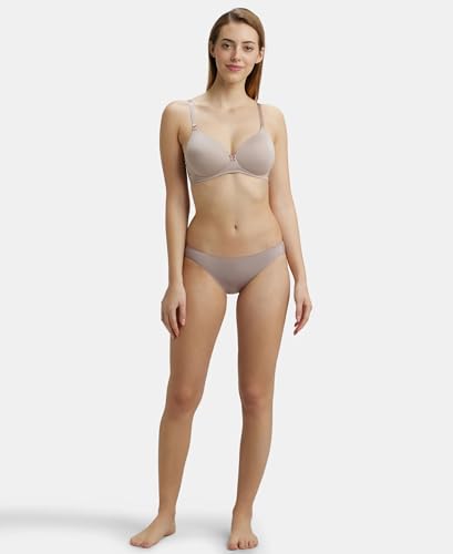 Image of Jockey 1819 Women's Wirefree Padded Microfiber Nylon Elastane Stretch Full Coverage Multiway Styling T-Shirt Bra with Magic Under Cup
