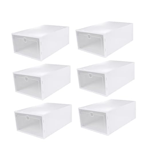 Didiseaon Caja De 6 Uds Cajonera De Escritorio Contenedores Para Zapatillas Almacenamiento De Zapatos Apilables Accesorios Para Zapatos Contenedores De Plástico Para Llevar