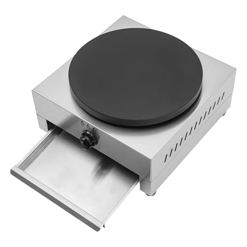 Image of Commercial Crepe Maker Machine 16 inch Gas Pancake Cooker Crepe Pan Quesadilla Maker with Low Pressure Valve and Gas Hose