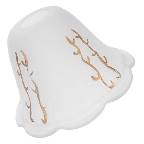 SEWACC Glass Lamp Shade for Chandelier Pendant Light Replacement, European Style Flower Edge Ceiling Lamp Cover, Glass Lampshade for Living Room and Bedroom Lighting