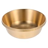 Toyvian Cuenco de Ofrenda Budista de Latón Grueso Pulido, Tamaño 8, Resistente al Fuego, para Suministros Rituales y Decoración de Meditación, Adecuado para Aguas Sagradas y Ritos de Agua