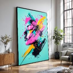 Toile abstraite femme XINBAO portrait de 50x70cm tableau mural horizontal lit sans cadre