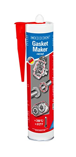 Image of WEICON Gasket Maker | 310 ml | Special adhesion Sealent for car engine, motorbike, metal, glass, ceramic and more | Resistant to High-Temp, pressure, aging and UV | Permanently elastic (Red)