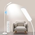 Yikuneng Dimmable LED Floor Lamp, Super Bright Reading Lamps Floor Standing Lamp with Remote & Touch Control, Stepless Dimming & 2700K-6500K Color Temperature, for Living Room Bedroom Office, White