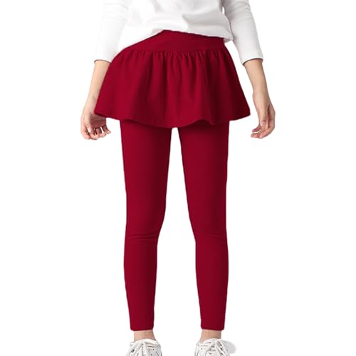 Girls Ruffle Leggings with Skirts School Uniform Pants for Kids 5-14 Years