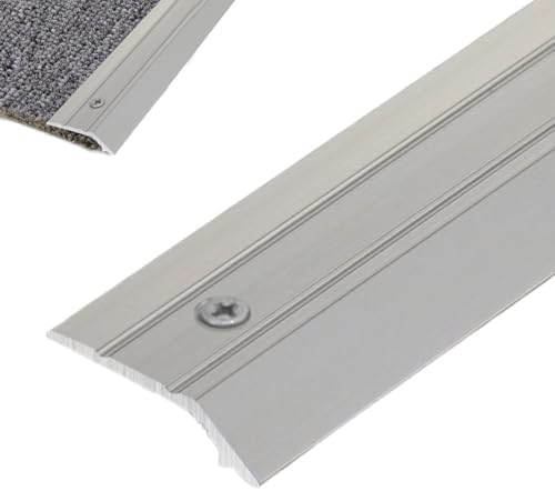 1 Inch Wide Metal Threshold Strip for Floor Transitions, Carpet & Wood to Laminate Edging Trim with Preformed Hole, Gold Color, 105cm (41 3/8")