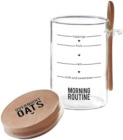 Santa Barbara Design Studio Overnight Oats Jar With Sealed Lid And Spoon Table Sugar Collection Kitchen Essentials, 5" Tall, Morning Routine image 4