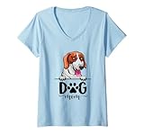 Photo Gallery donna adorabile cane beagle che sbircia mamma amante degli animali domestici festa della mamma maglietta con collo a v Photo Gallery donna adorabile cane beagle che sbircia mamma amante degli animali domestici festa della mamma maglietta con collo a v